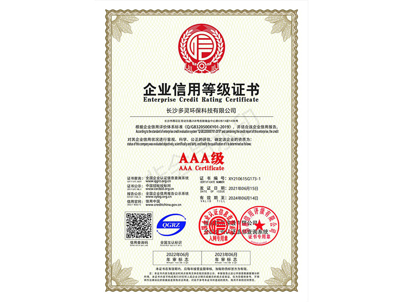 企業(yè)信用等級(jí)證書